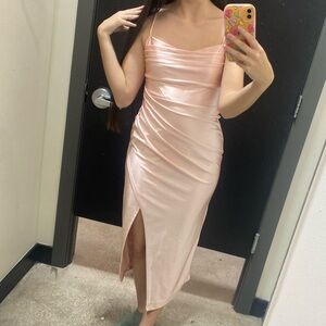 Rue21 Light Pink Satin Midi Dress